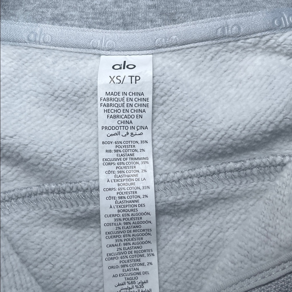 Alo Yoga Vixen Fleece 1/4 Zip Pullover Sweatshirt Heather Gray Women’s Size XS - Picture 7 of 8